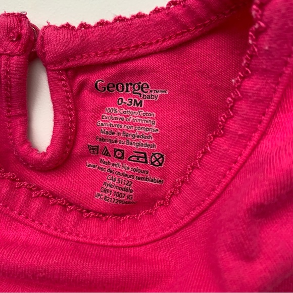 3/$10 GEORGE Baby girl long sleeve top 0-3m - Picture 2 of 3
